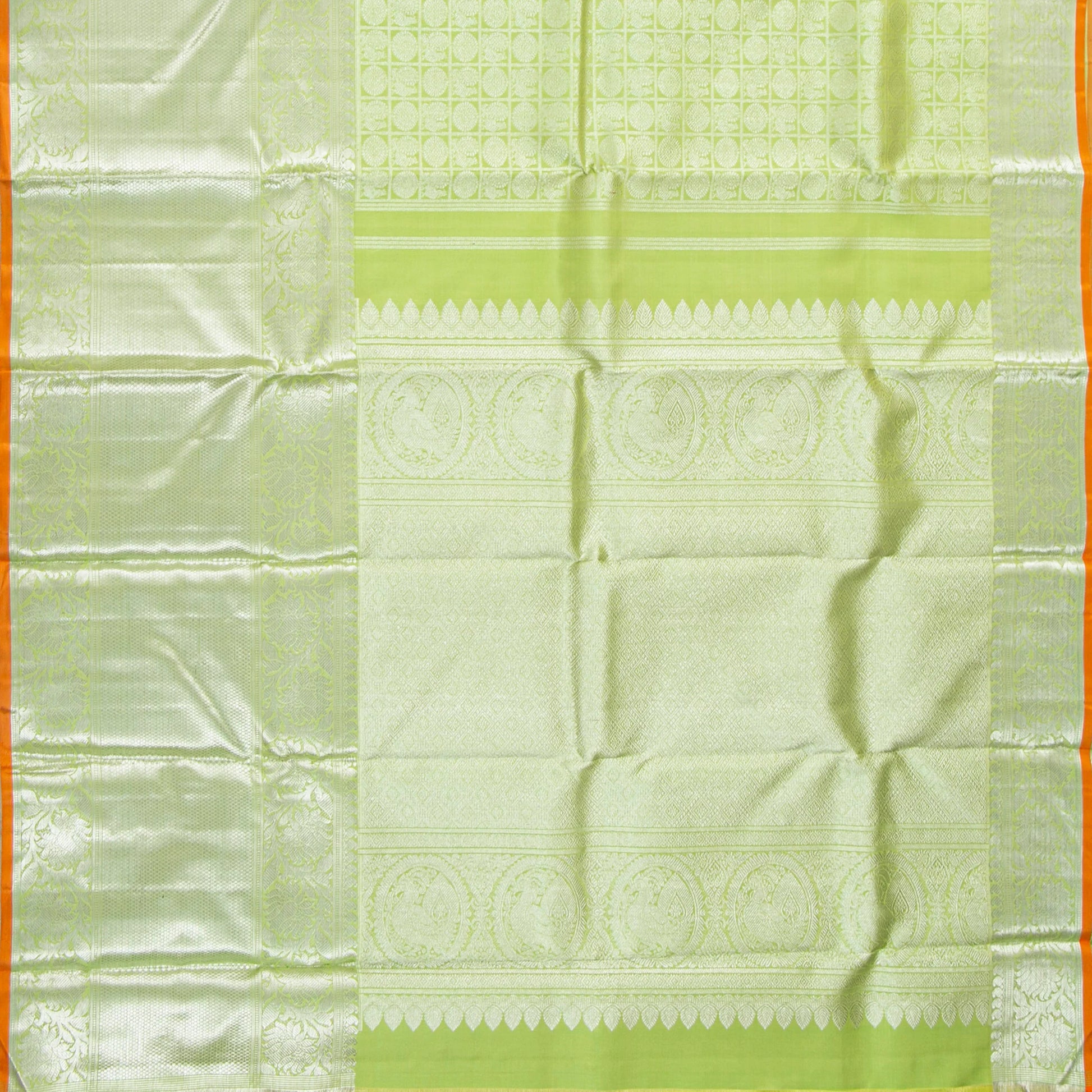 Pastel Green Kanchipuram Silk Saree For Festive Wear PV NYC 1902 - Silk Sari - Panjavarnam PV NYC 1902