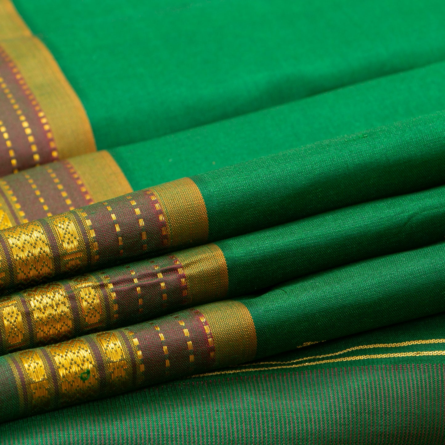 Jade Green Kanchipuram Silk Saree For Festive Wear PV NYC 1873