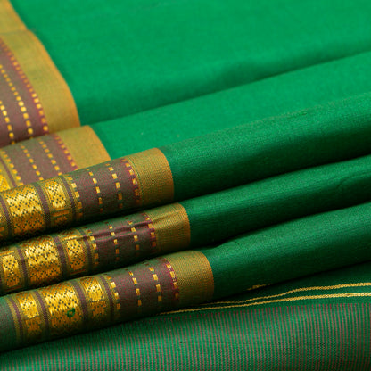 Jade Green Kanchipuram Silk Saree For Festive Wear PV NYC 1873