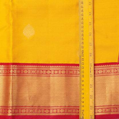 Yellow And Gold Kanchipuram Silk Saree For Festive Wear PV NYC 1931