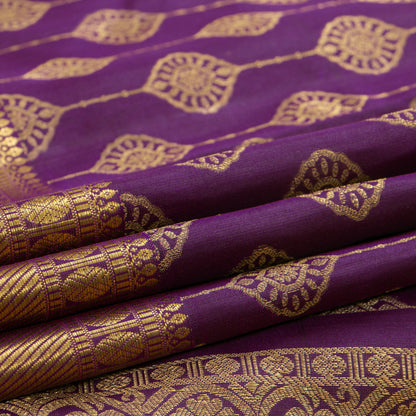Purple And Gold Kanchipuram Silk Saree For Wedding Wear PV NYC 1894
