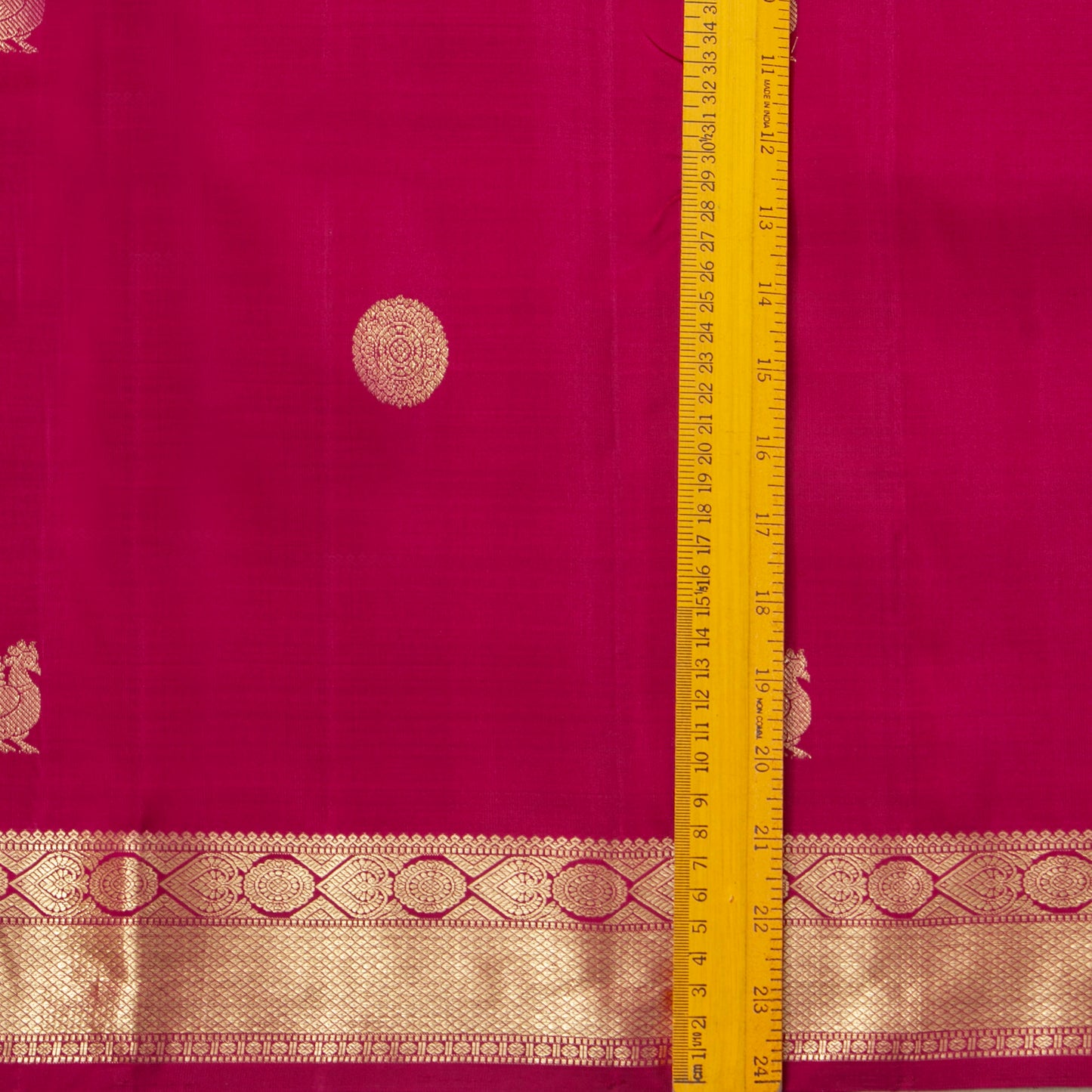 Pink Kanchipuram Silk Saree  With Banarasi Style Pallu For Wedding Wear PV NYC 1884