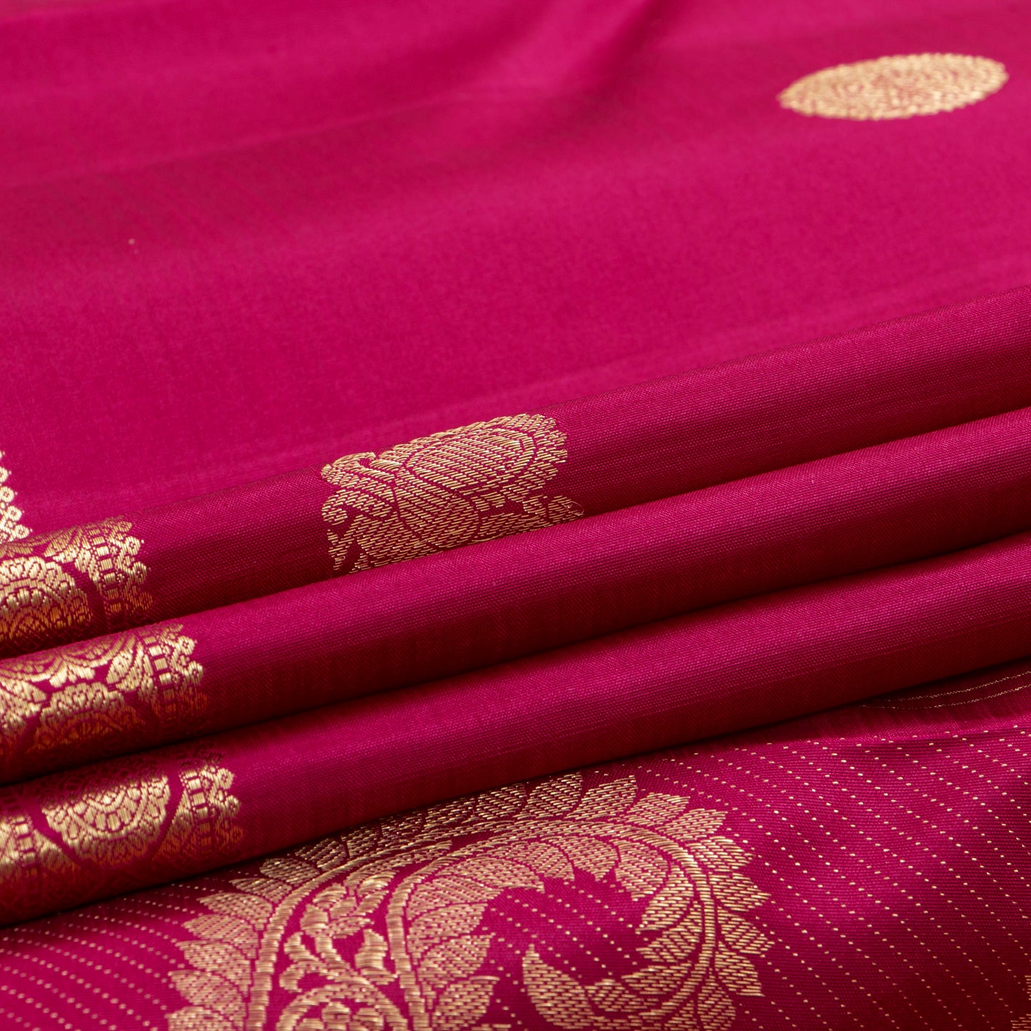 Pink Kanchipuram Silk Saree  With Banarasi Style Pallu For Wedding Wear PV NYC 1884