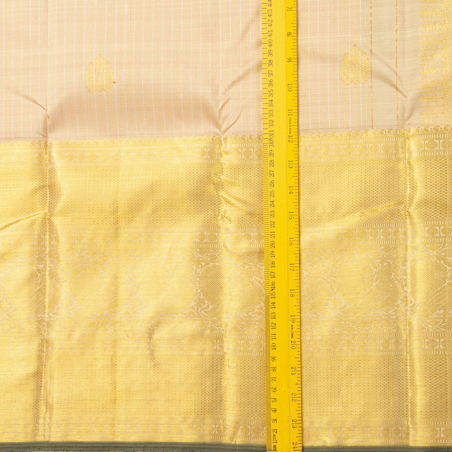 Off White Kanchipuram Silk Saree For Festive Wear PV NYC 1829