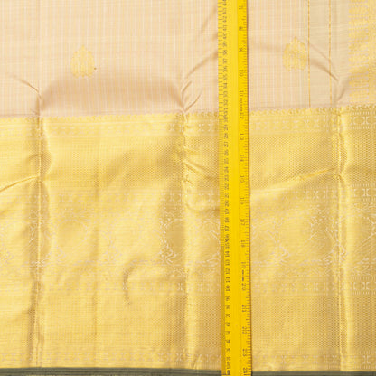 Off White Kanchipuram Silk Saree For Festive Wear PV NYC 1829