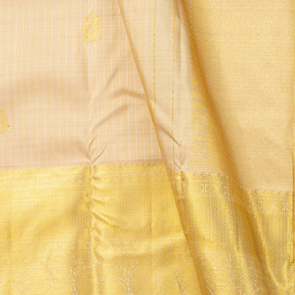 Off White Kanchipuram Silk Saree For Festive Wear PV NYC 1829