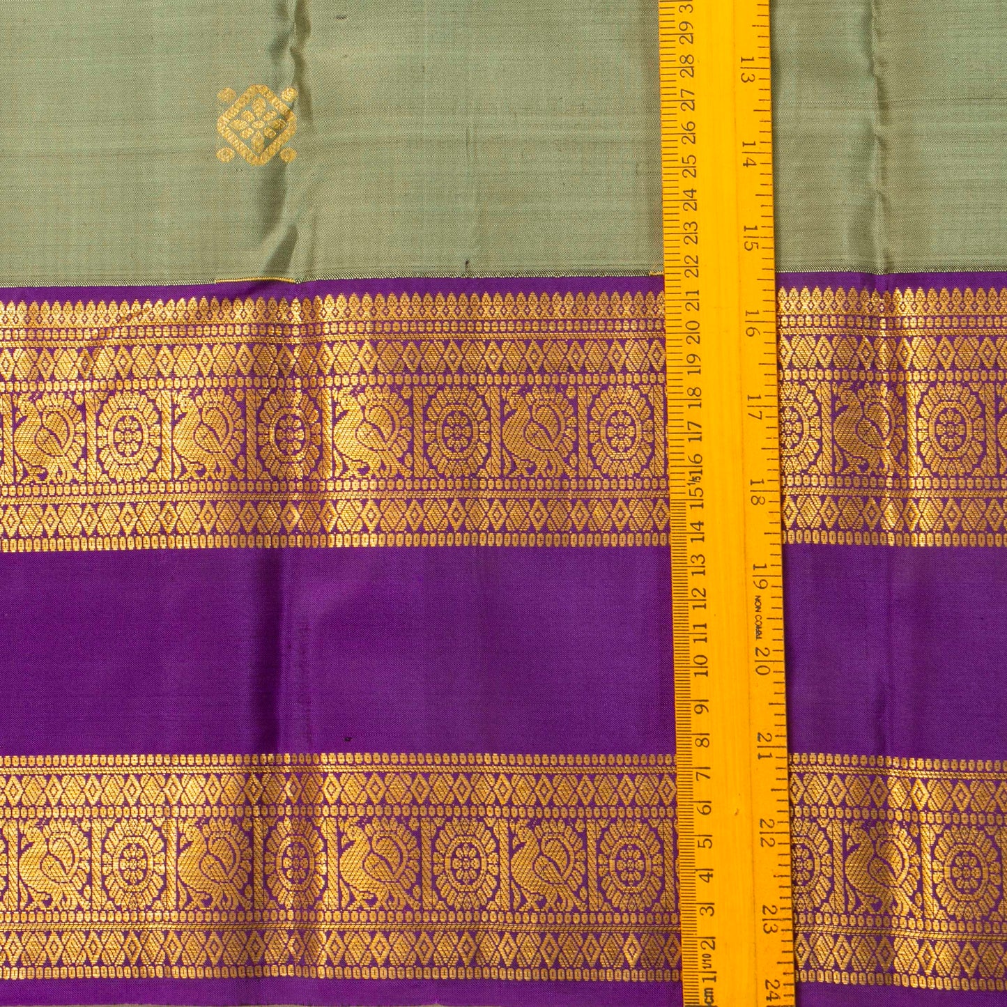 Elachi Green And Purple Kanchipuram Silk Saree For Festive Wear PV NYC 1935