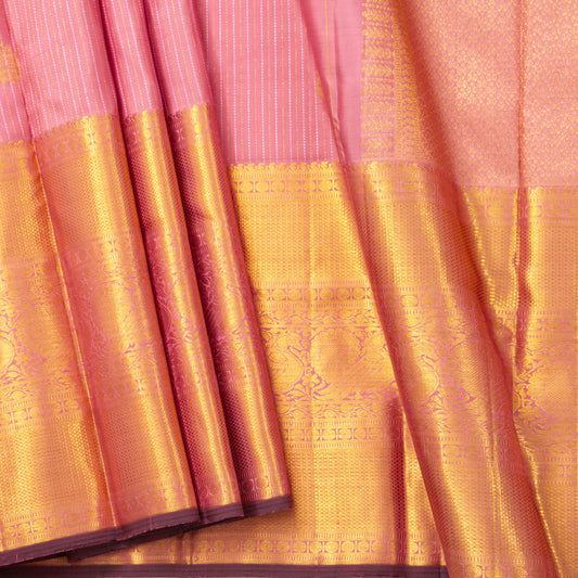 Pink Kanchipuram Silk Saree For Wedding Wear PV NYC 1822