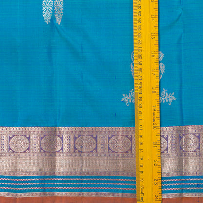 Cobalt Blue And Mauve Kanchipuram Silk Saree For Wedding Wear PV NYC 1911