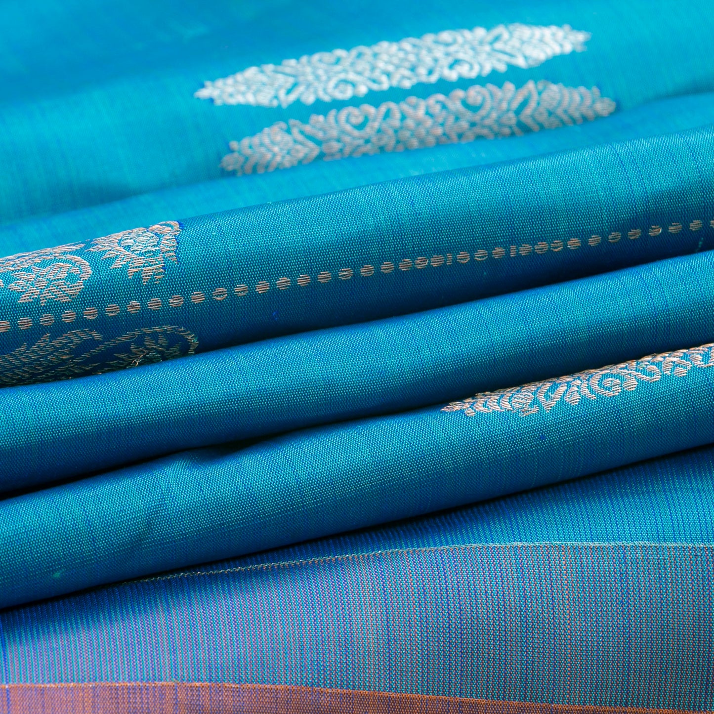 Cobalt Blue And Mauve Kanchipuram Silk Saree For Wedding Wear PV NYC 1911