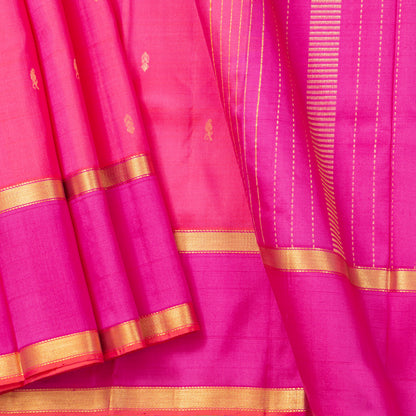 Lotus and Pink Kanchipuram Silk Saree For Festive Wear PV NYC 1868