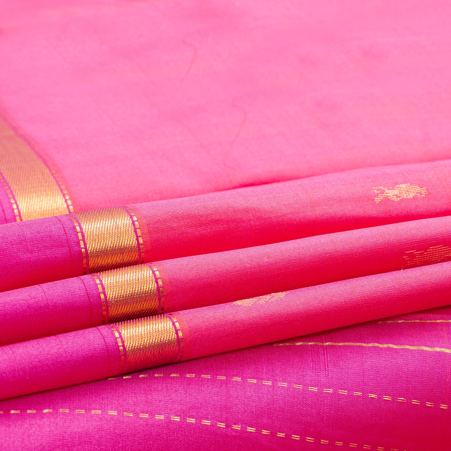 Lotus and Pink Kanchipuram Silk Saree For Festive Wear PV NYC 1868