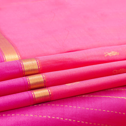 Lotus and Pink Kanchipuram Silk Saree For Festive Wear PV NYC 1868
