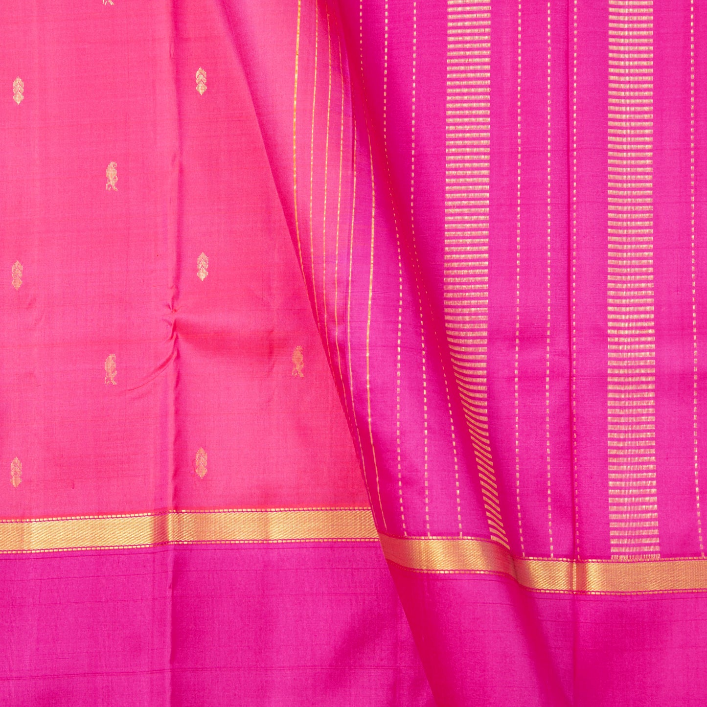 Lotus and Pink Kanchipuram Silk Saree For Festive Wear PV NYC 1868