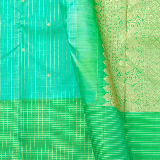 Sea Green Kanchipuram Silk Saree For Festive Wear PV NYC 1837