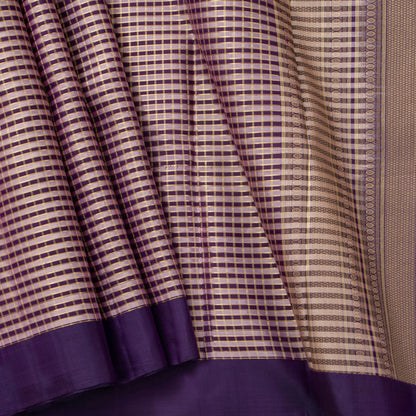 Violet And Mauve Kanchipuram Silk Saree For Festive Wear PV NYC 1827