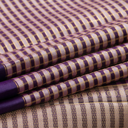 Violet And Mauve Kanchipuram Silk Saree For Festive Wear PV NYC 1827