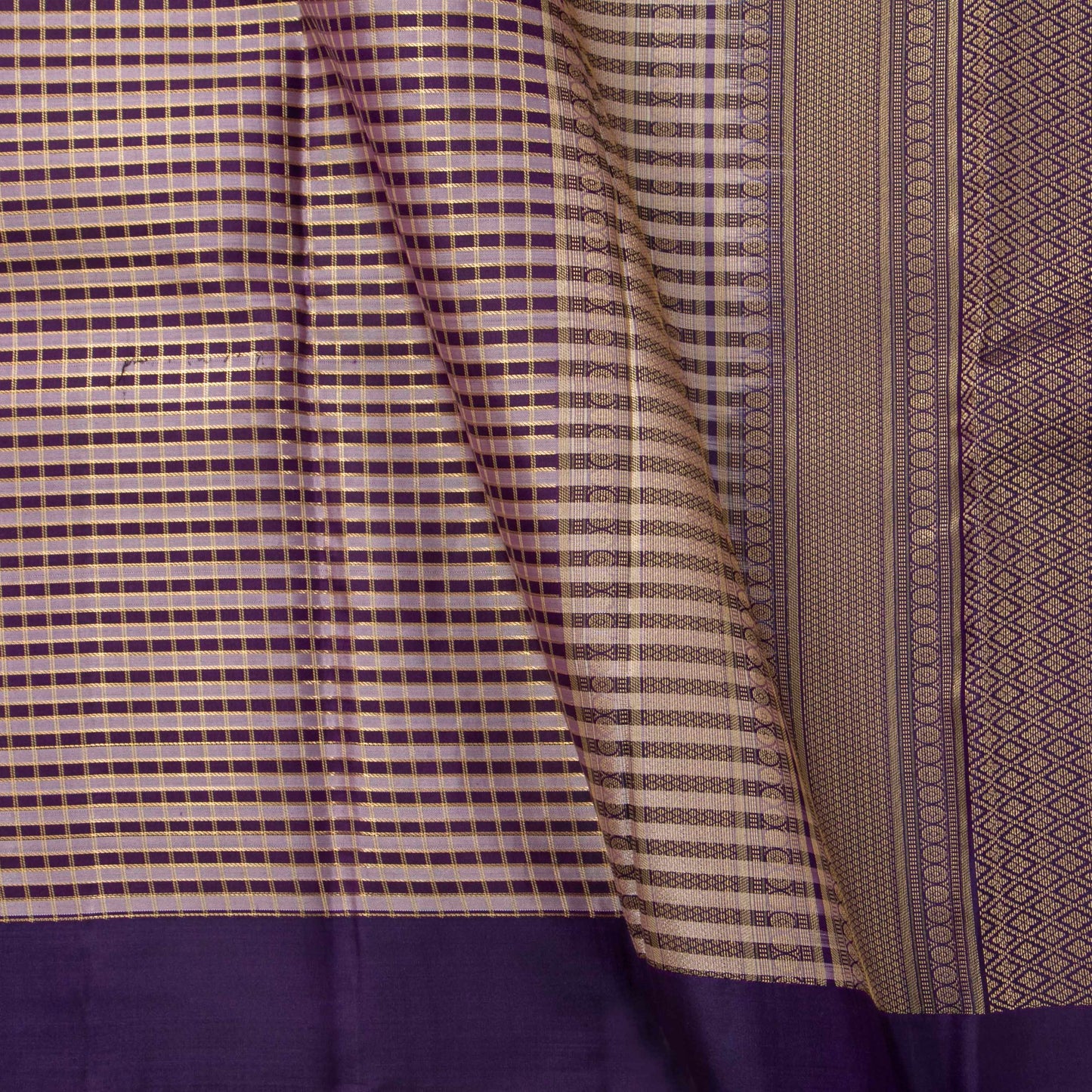 Violet And Mauve Kanchipuram Silk Saree For Festive Wear PV NYC 1827