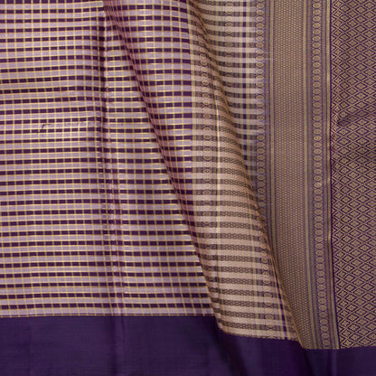Violet And Mauve Kanchipuram Silk Saree For Festive Wear PV NYC 1827