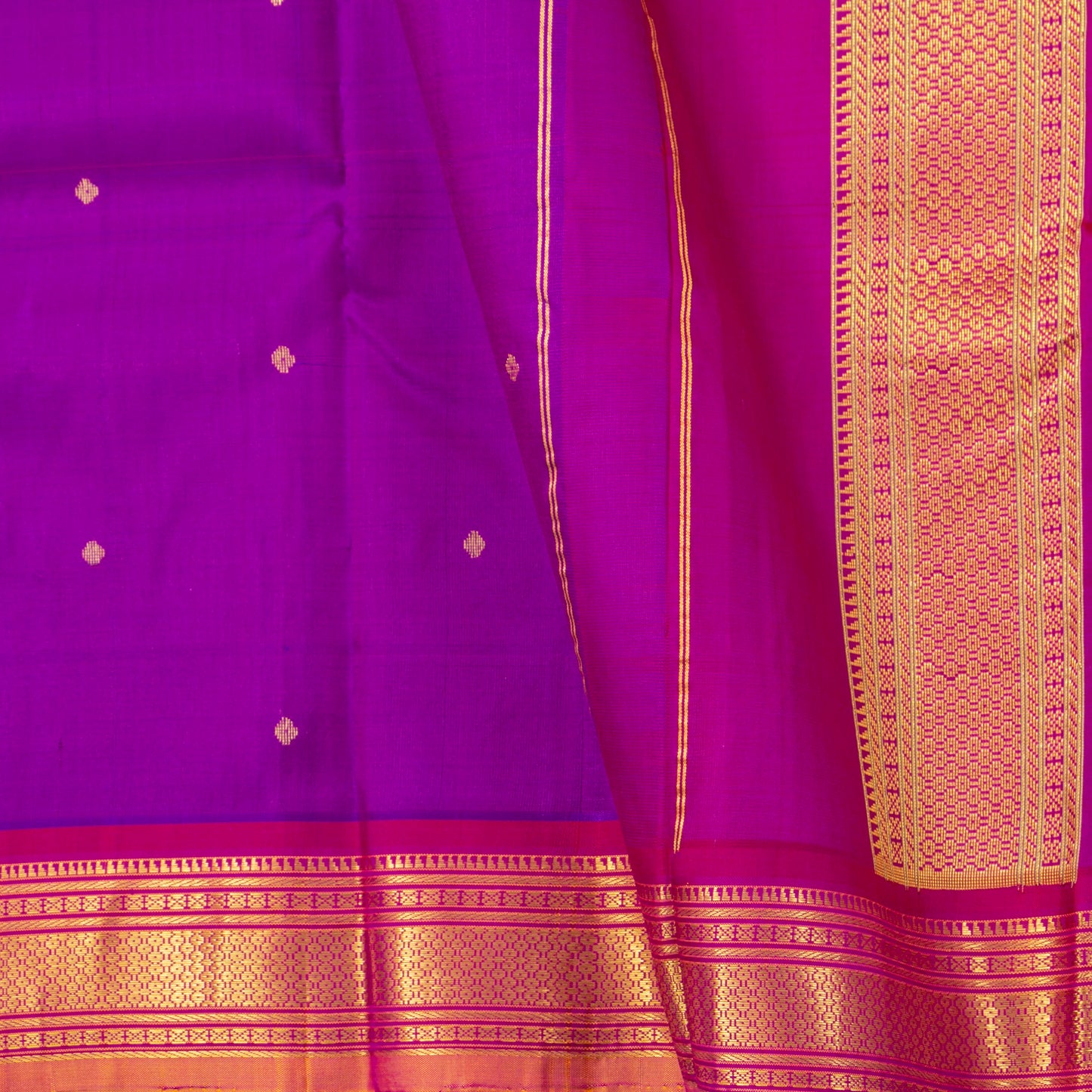Magenta And Pink Kanchipuram Silk Saree For Festive Wear PV NYC 1932