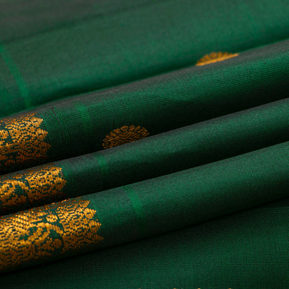 Green Kanchipuram Silk Saree For Festive Wear PV NYC 1867