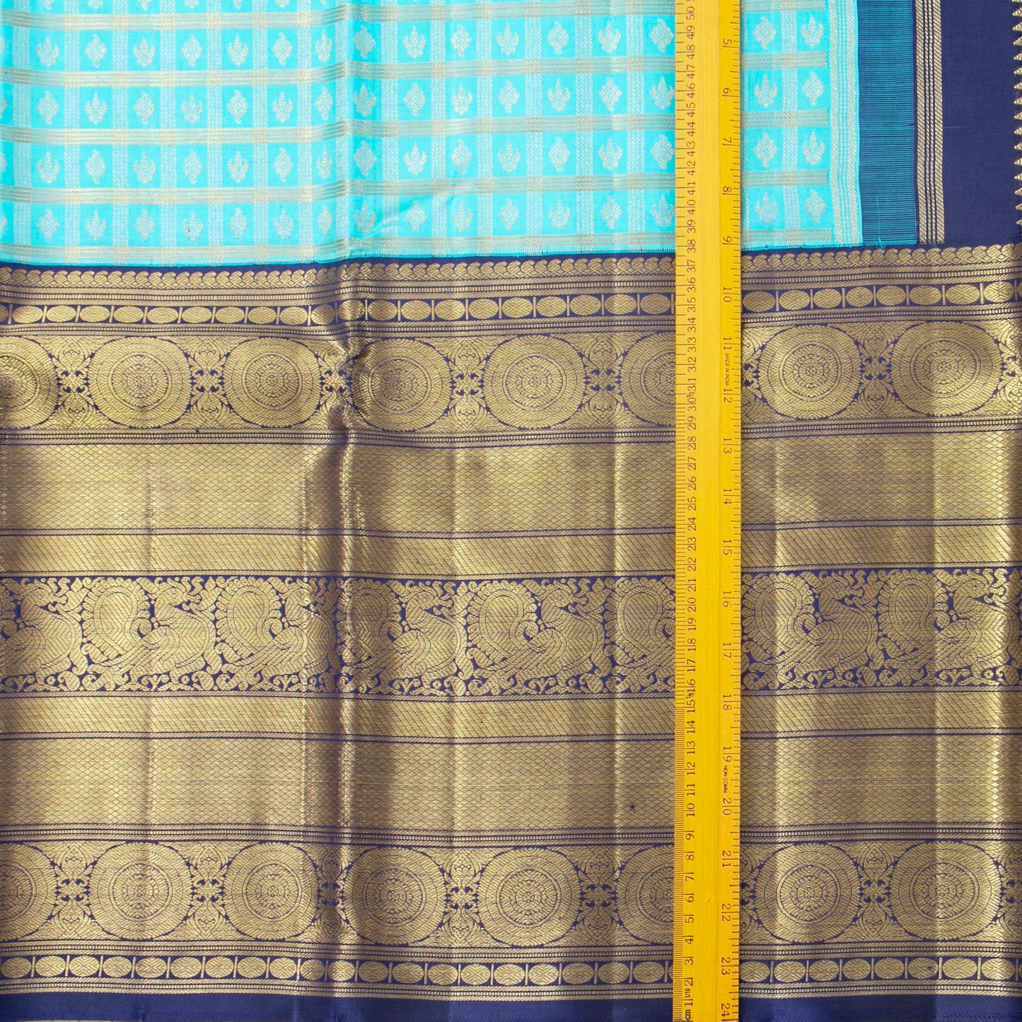 Blue Kanchipuram Silk Saree For Wedding Wear PV NYC 1899