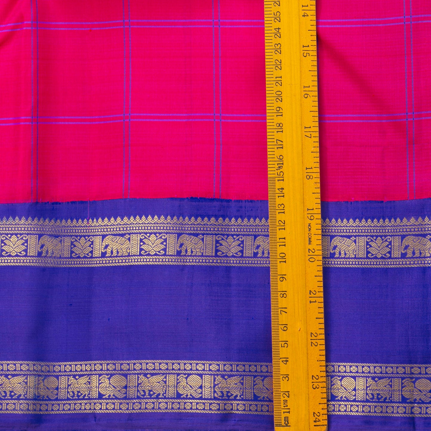 Pink And Blue Kanchipuram Silk Saree For Festive Wear PV NYC 1912
