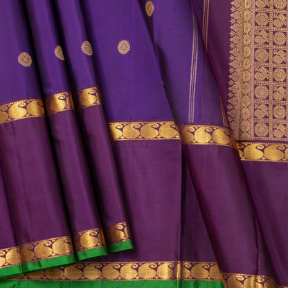 Violet And Purple Kanchipuram Silk Saree For Festive Wear PV NYC 1934