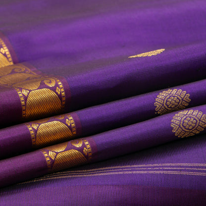 Violet And Purple Kanchipuram Silk Saree For Festive Wear PV NYC 1934