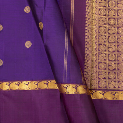 Violet And Purple Kanchipuram Silk Saree For Festive Wear PV NYC 1934