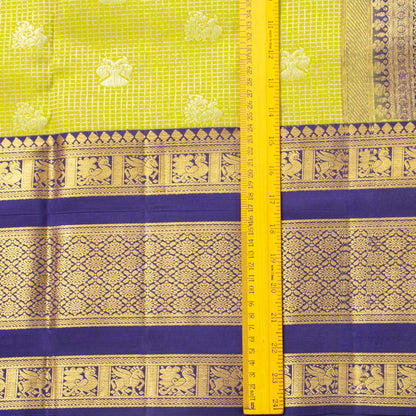 Green And Blue Kanchipuram Silk Saree For Wedding Wear PV NYC 1904