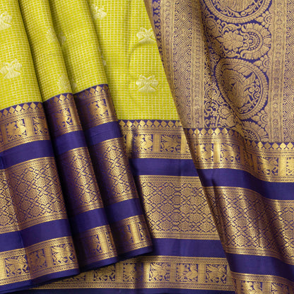 Green And Blue Kanchipuram Silk Saree For Wedding Wear PV NYC 1904