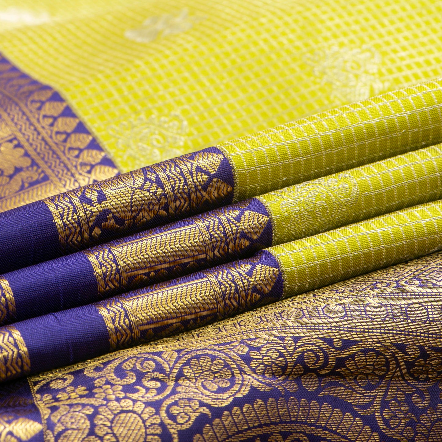 Green And Blue Kanchipuram Silk Saree For Wedding Wear PV NYC 1904