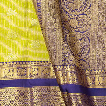 Green And Blue Kanchipuram Silk Saree For Wedding Wear PV NYC 1904