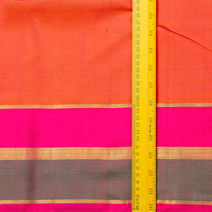 Orange And Pink Kanchipuram Silk Saree For Festive Wear PV NYC 1933