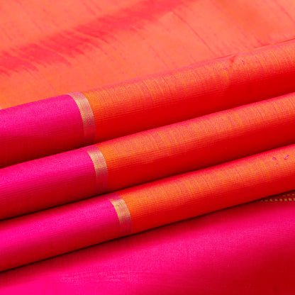 Orange And Pink Kanchipuram Silk Saree For Festive Wear PV NYC 1933