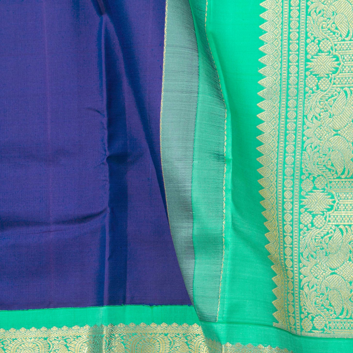Blue Kanchipuram Silk Saree For Festive Wear PV NYC 1921