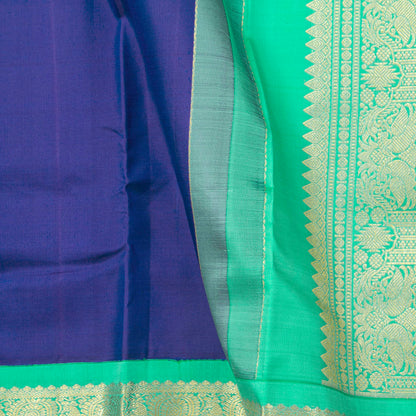 Blue Kanchipuram Silk Saree For Festive Wear PV NYC 1921