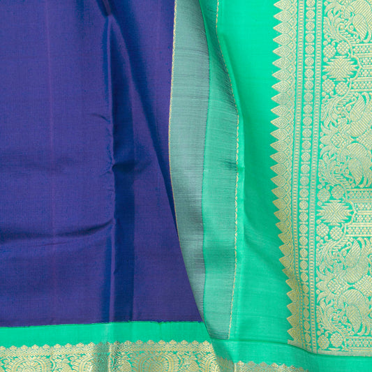 Blue Kanchipuram Silk Saree For Festive Wear PV NYC 1921