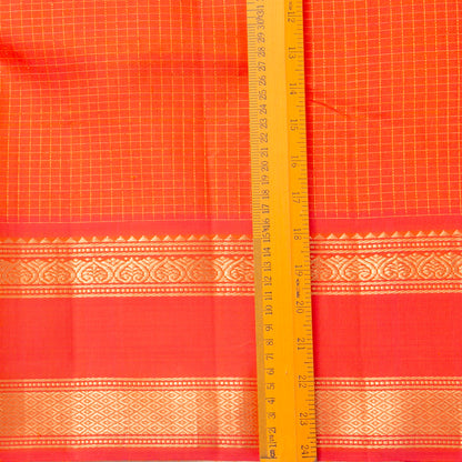 Kanakambaram Orange Kanchipuram Silk Saree For Festive Wear PV NYC 1910