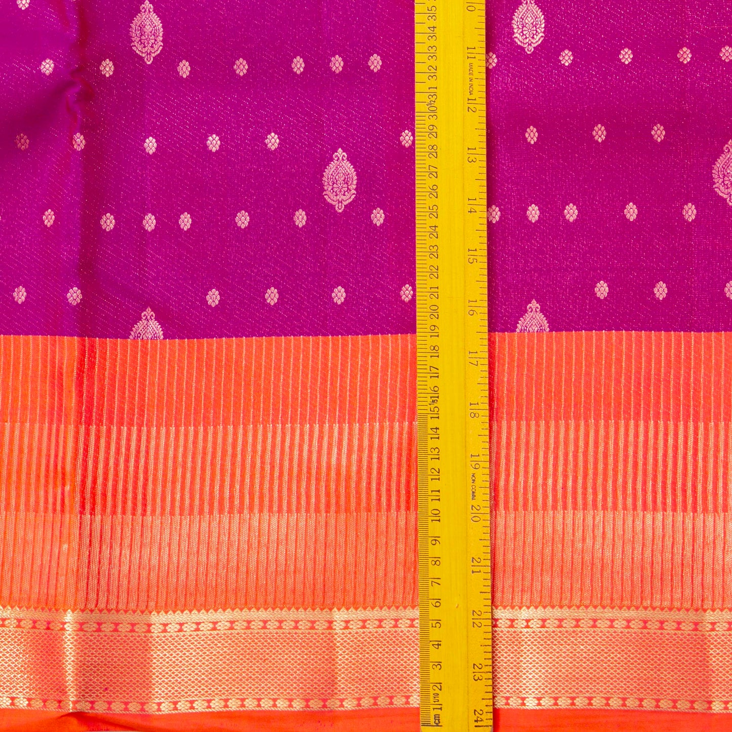 Magenta And Orange Kanchipuram Silk Saree For Festive Wear PV NYC 1876