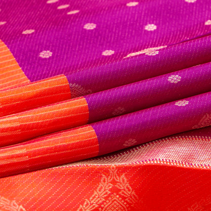 Magenta And Orange Kanchipuram Silk Saree For Festive Wear PV NYC 1876