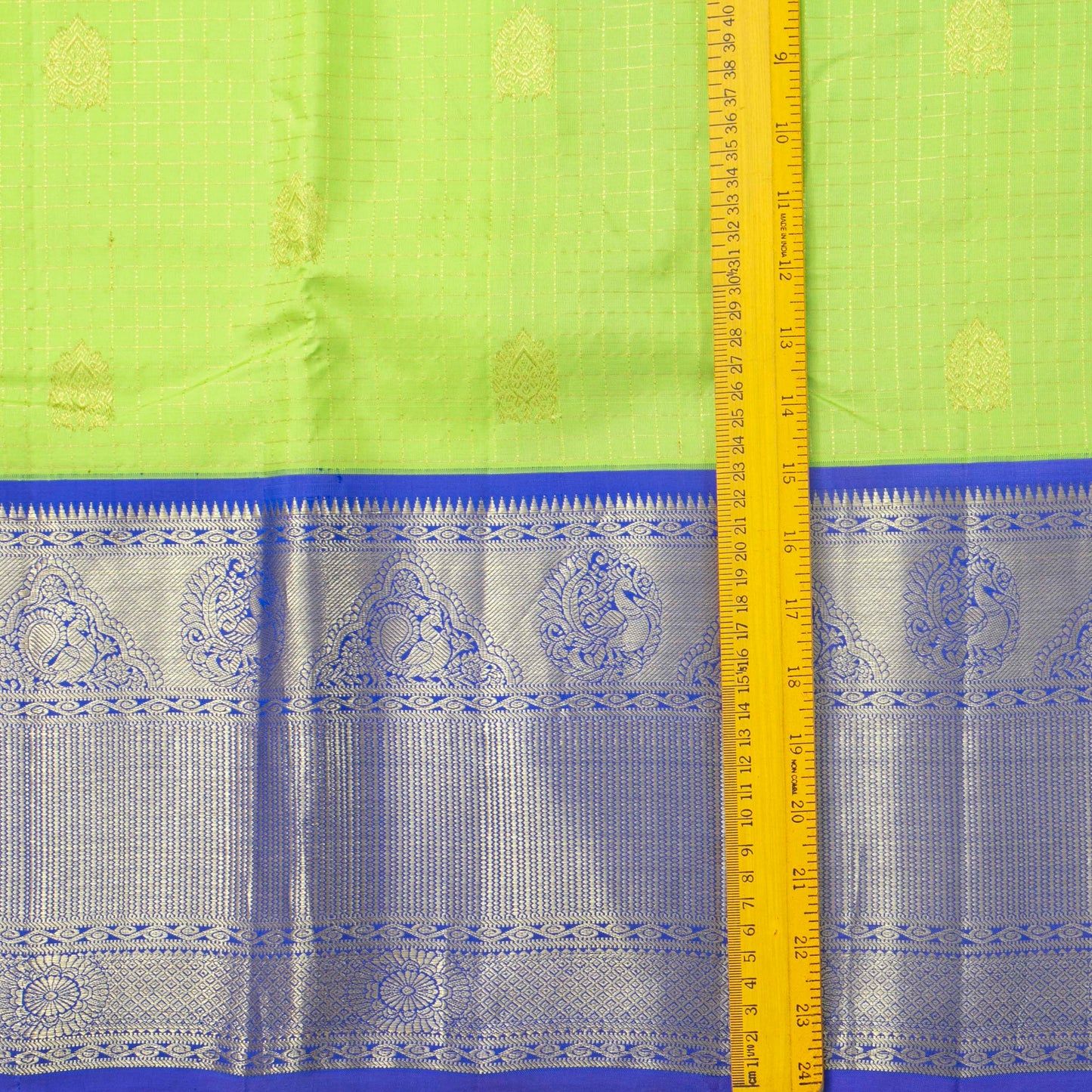 Green And Blue Kanchipuram Silk Saree For Wedding Wear PV NYC 1907