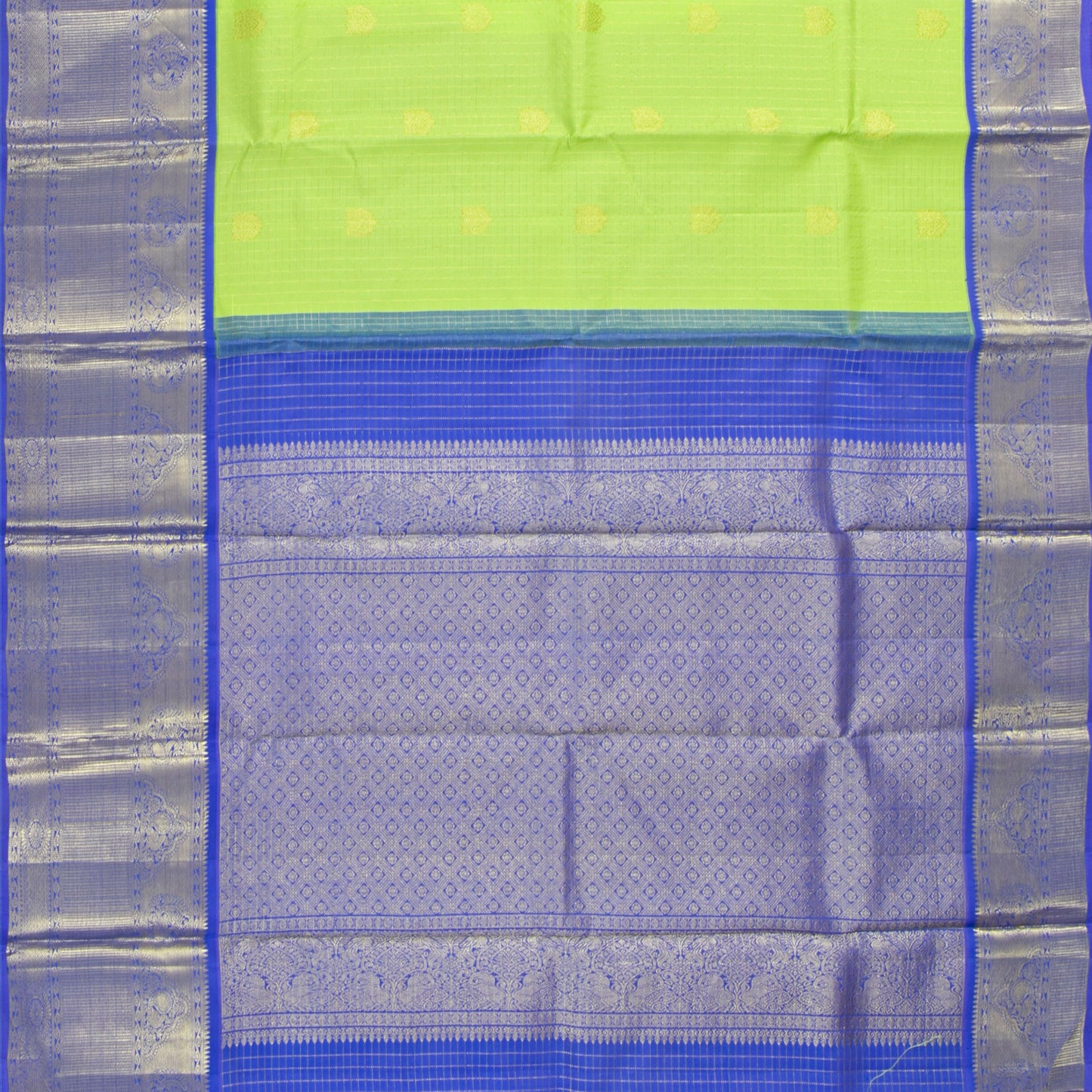 Green And Blue Kanchipuram Silk Saree For Wedding Wear PV NYC 1907