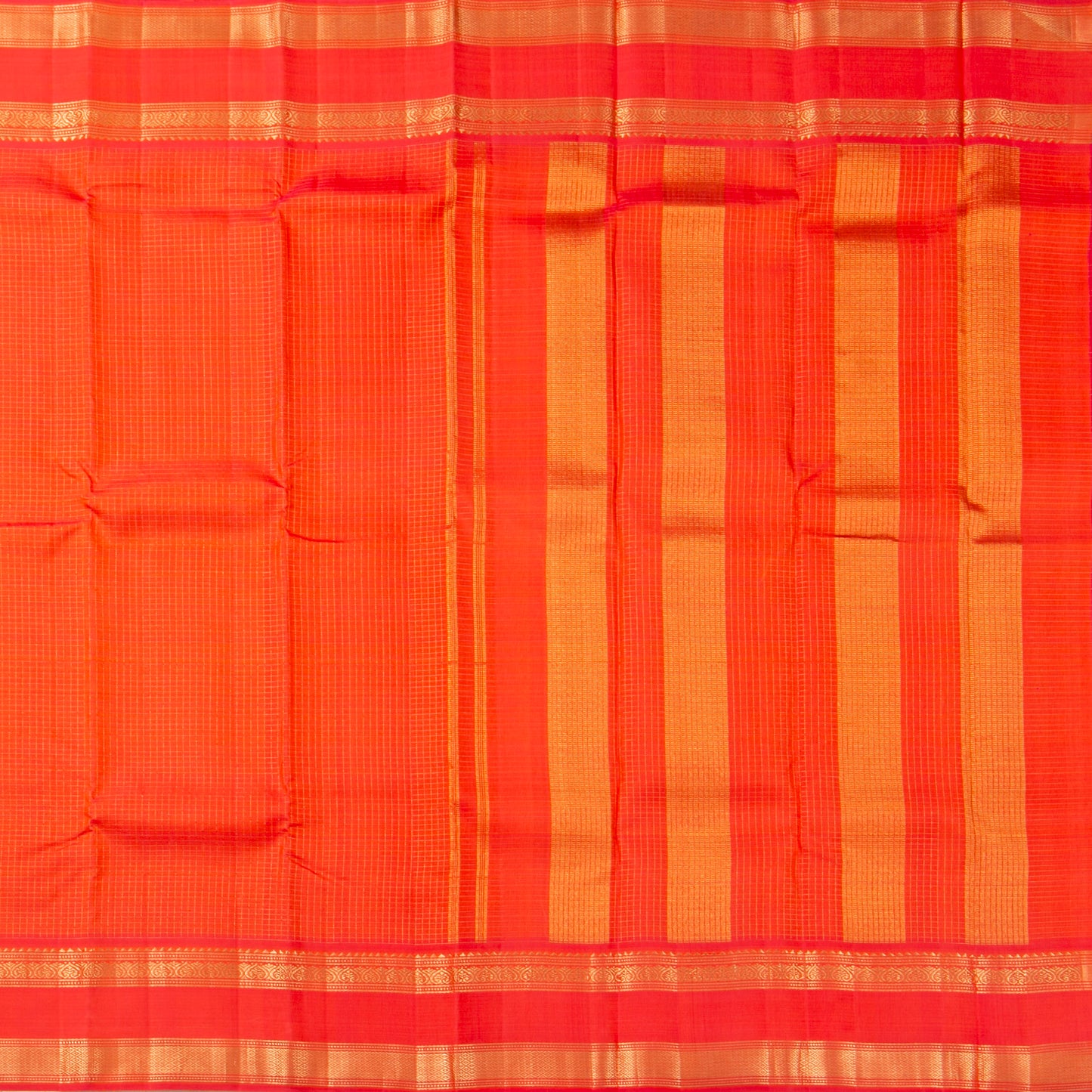 Kanakambaram Orange Kanchipuram Silk Saree For Festive Wear PV NYC 1910