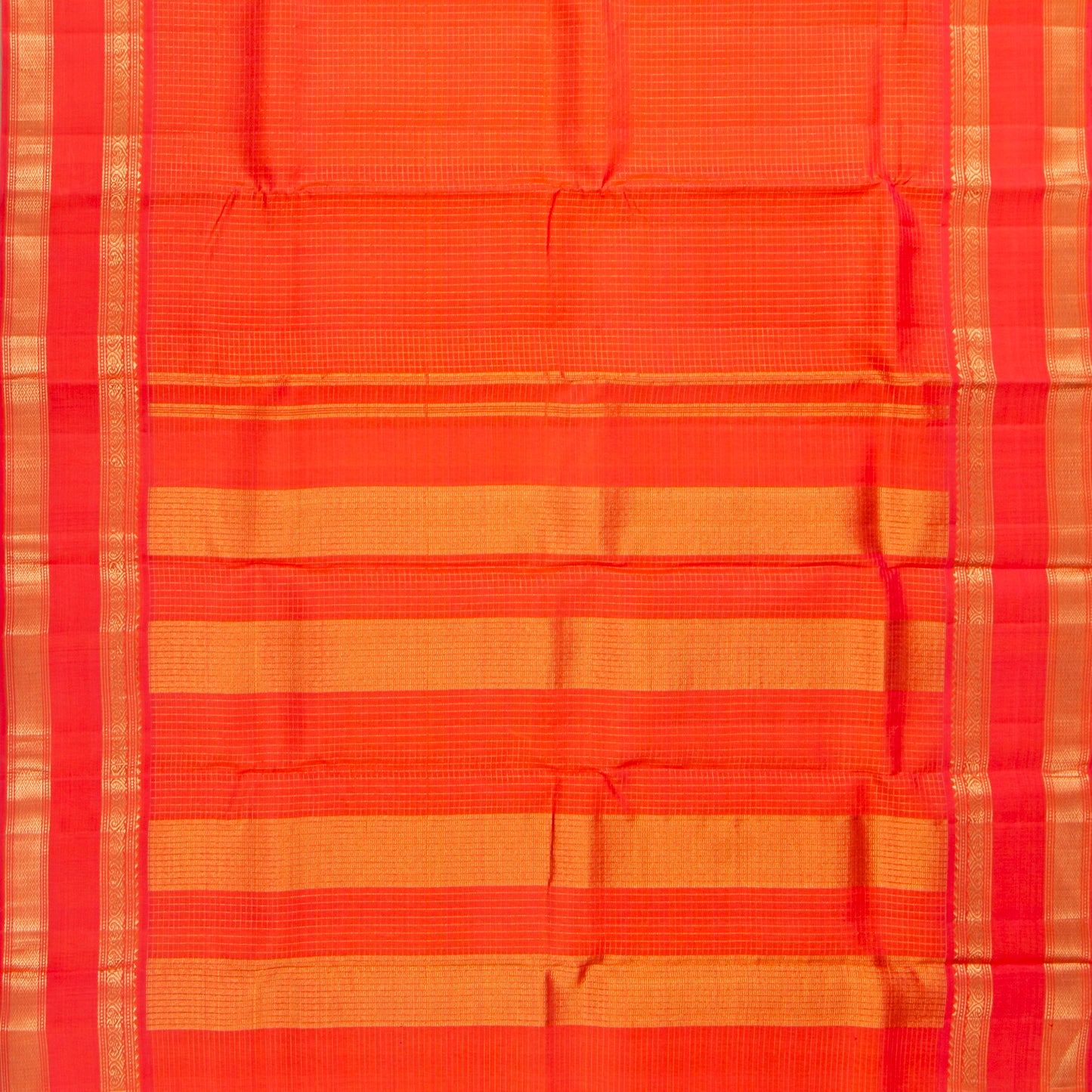 Kanakambaram Orange Kanchipuram Silk Saree For Festive Wear PV NYC 1910