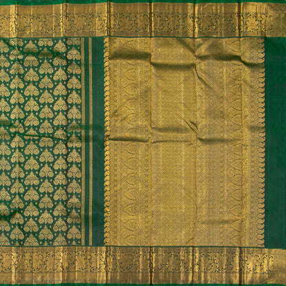 Green Kanchipuram Silk Saree For Wedding Wear PV NYC 1898