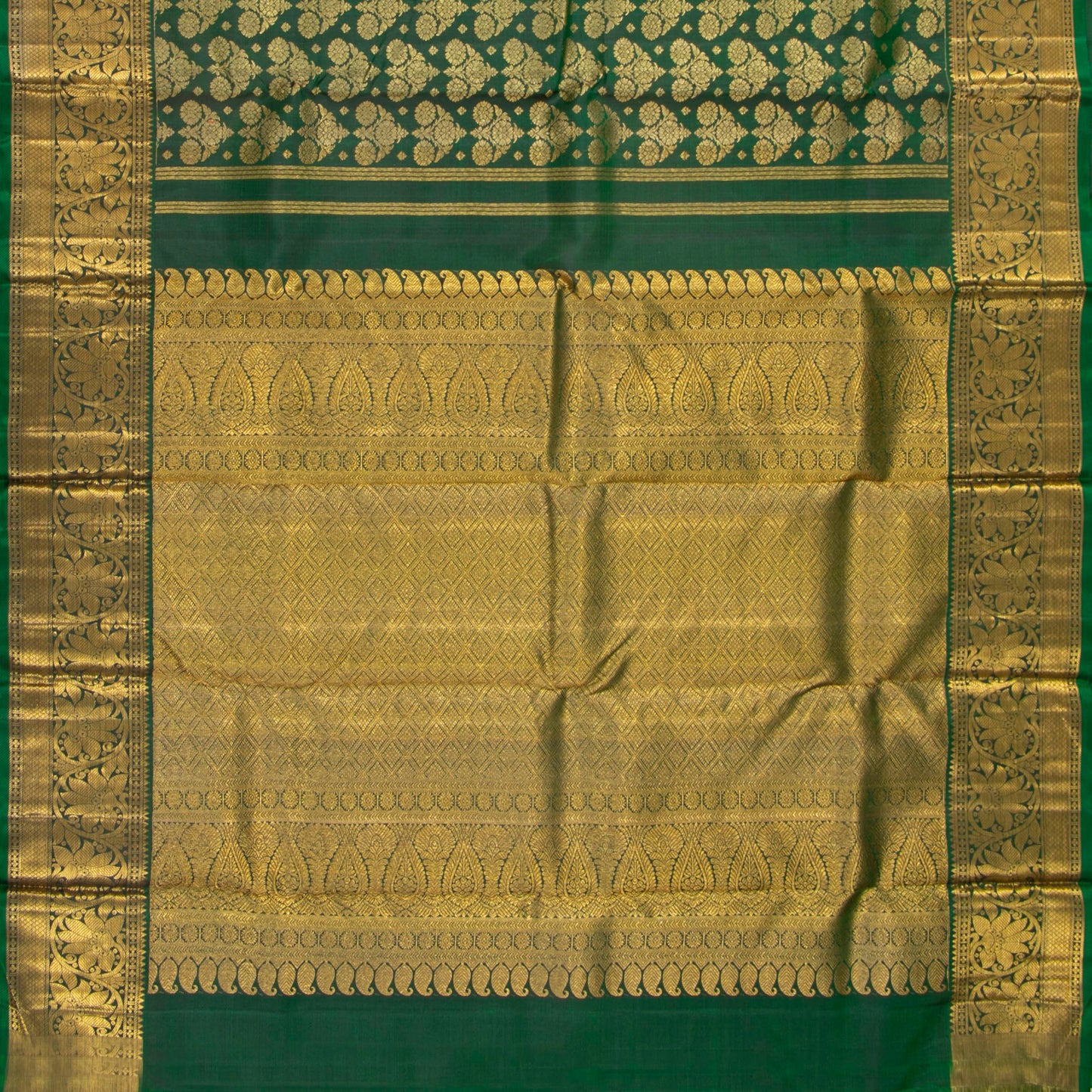 Green Kanchipuram Silk Saree For Wedding Wear PV NYC 1898