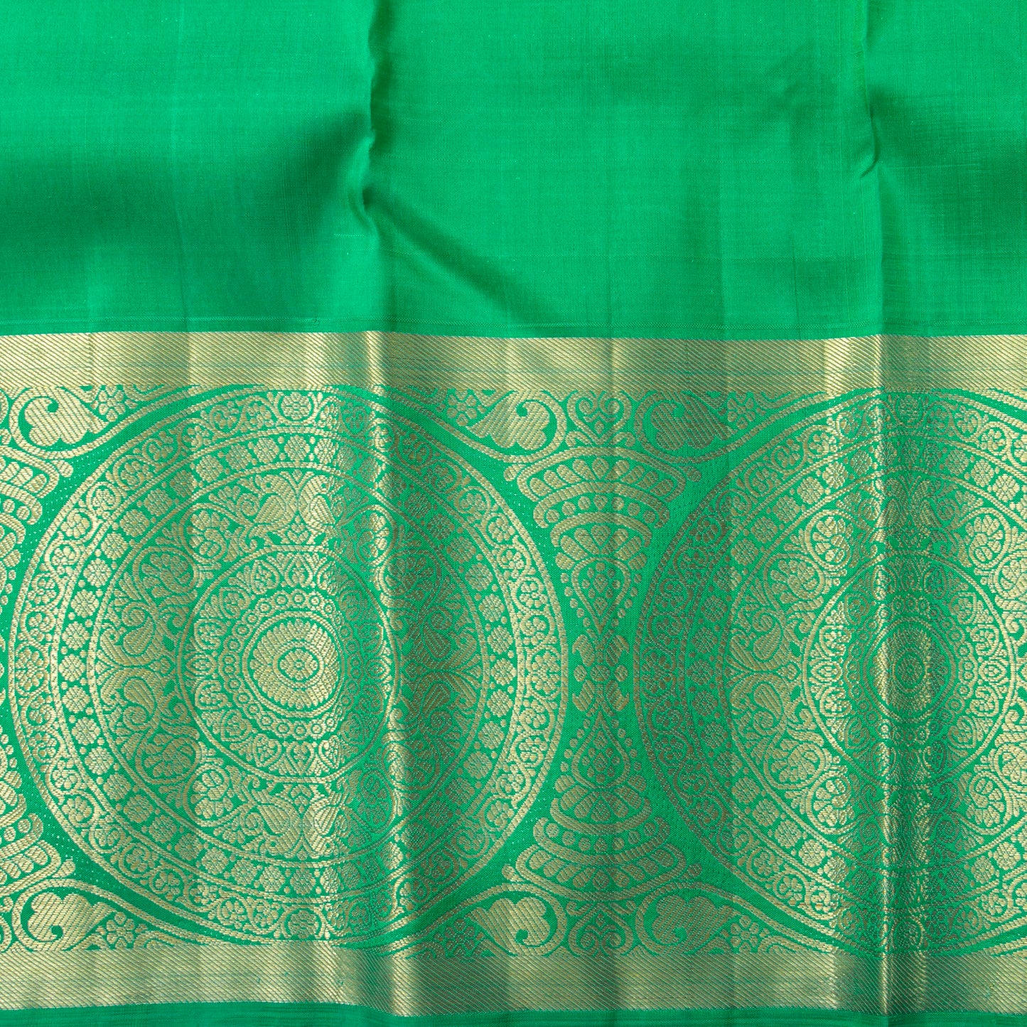 Pastel Yellow And Sea Green Kanchipuram Silk Saree For Festive Wear PV NYC 1871