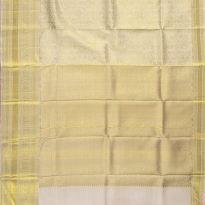 Off White Kanchipuram Silk Saree For Wedding Wear PV NYC 1927